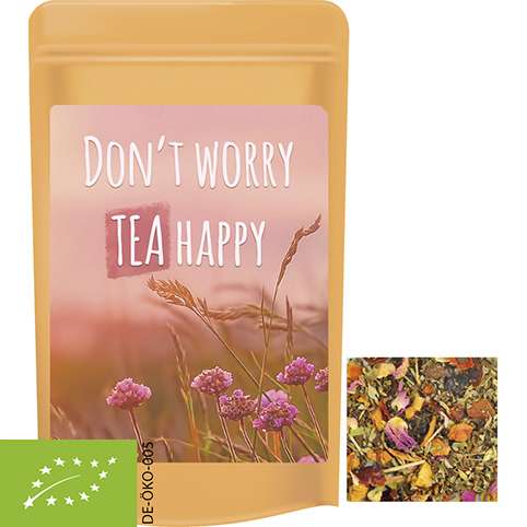 Bio Kräutertee Glücksgefühle, ca. 15g, Standbeutel Mini