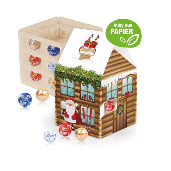 Adventshaus "Edition" mit Lindt Schokolade mit Papier-Inlay