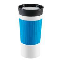 Becher weiß, Hülle cyan