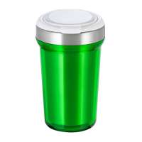 Innenbecher silber, Deckel weiß, Tasse grün