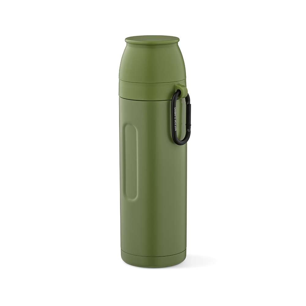 Loire Thermos aus recy. Edelstahl, 810 ml. Mit 2 Bechern und Karabiner