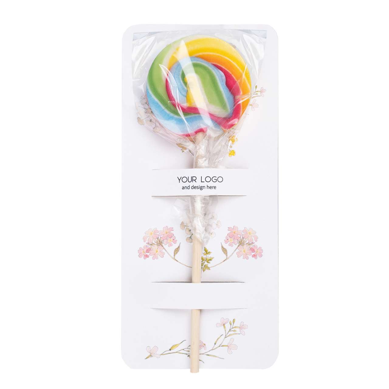 WERBUNG LOLLIPOP REGENBOGEN MINI KARTE