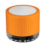 Lautsprecher schwarz, Gitter weiß, Hülle orange