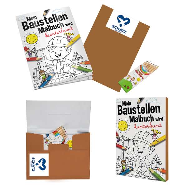 Malbuch / Mal-Set A6 - Baustelle