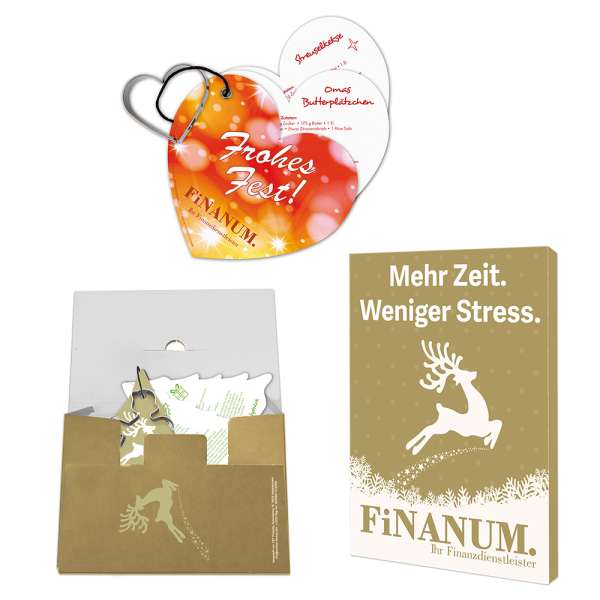 Backförmchen mit Rezeptblock Weihnachtsherz