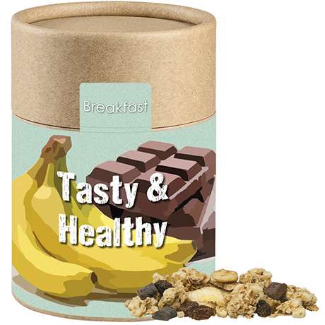 Müsli Knusper Banane-Schoko, ca. 70g, Kraftpapierdose Midi