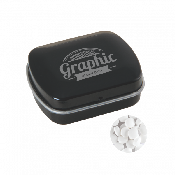 Kleine Blechdose mit ca. 10 gr. extra strong Minties `Triangle`