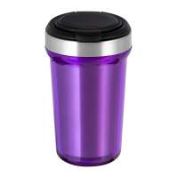 Innenbecher silber, Deckel schwarz, Tasse lila