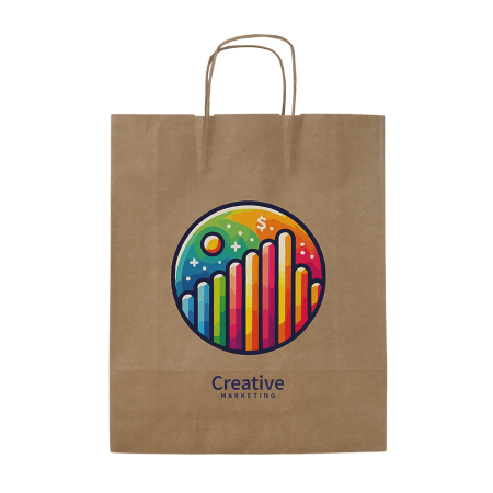 Papiertasche weiß und braun 240 x 320 x 110 mm