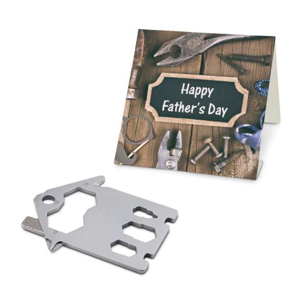 Geschenkartikel: ROMINOX® Key Tool Funktionen) im Motiv-Mäppchen Happy Father's Day