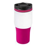 Becher weiß, Ring magenta, Hülle magenta