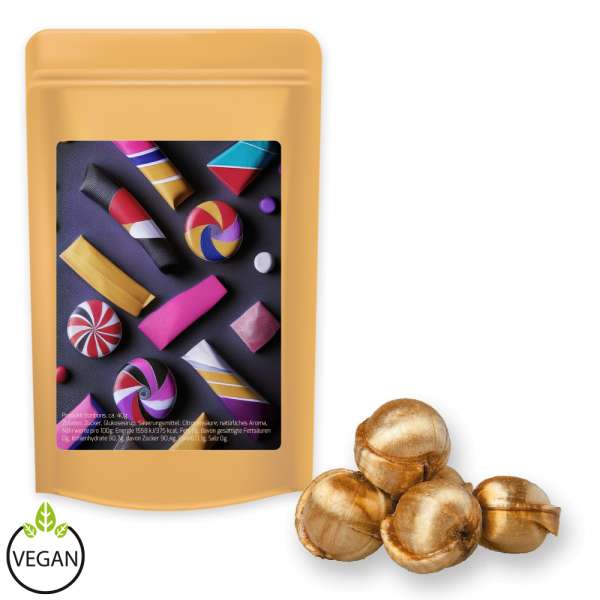 Goldnüsse Bonbons, ca. 80g, Standbeutel Midi
