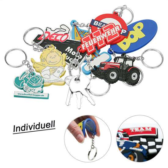 Soft-PVC-Schlüsselanhänger, ø 61-70 mm