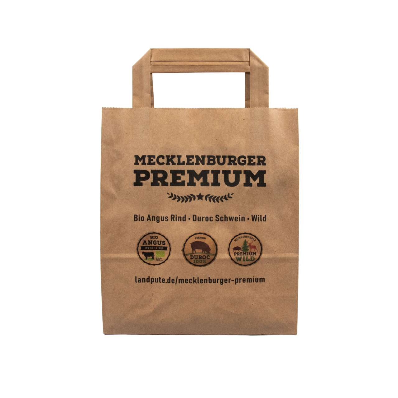 Papier Tragetaschen mit flach gefalteter Griff