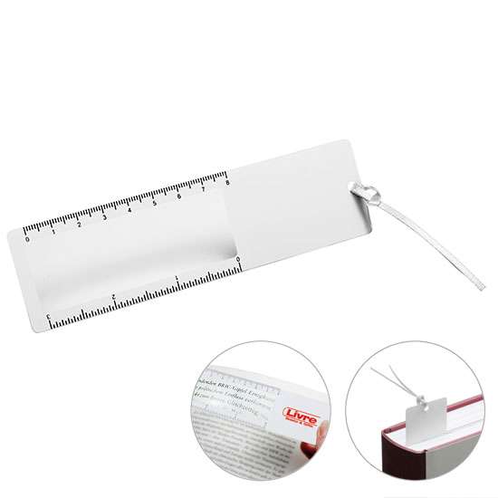 Lesezeichen mit Lupe