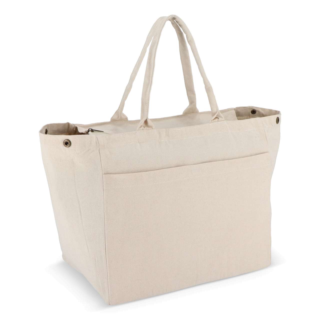 Baumwoll-Tragetasche mit Reißverschluss OEKO-TEX® 39 x 24 x 34cm 320g / m²