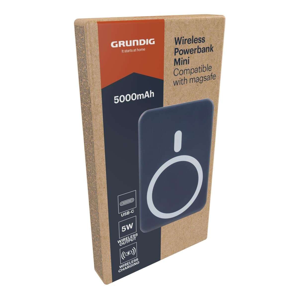 GRUNDIG Wireless Powerbank Mini 5000mAh Navy Blue