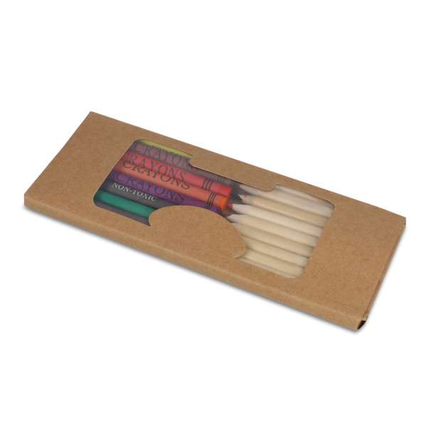 Malstifte und Buntstifte in Kraftbox