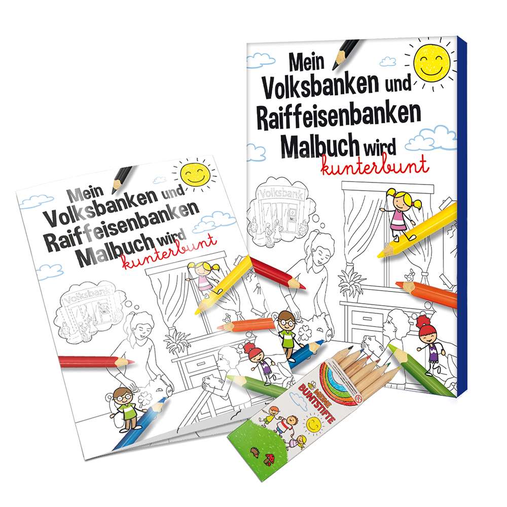 Malbuch / Mal-Set A6 - Volksbanken&Raiffeisenbanken