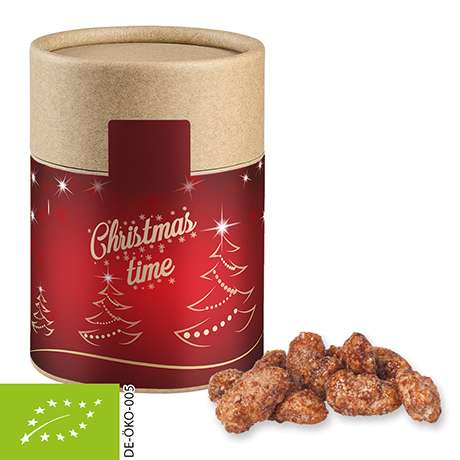 Bio Feuergebrannte Mandeln, ca. 80g, Kraftpapierdose Midi