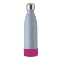 Flasche grau, Hülle magenta