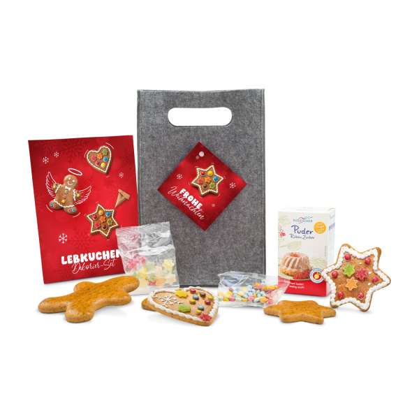 Geschenkset / Präsenteset: Kreativset Lebkuchenfiguren, Dekorier-Set mit 5 Lebkuchenteilen (480 g)