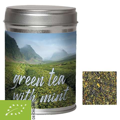 Bio Grüner Tee mit Minze, ca. 35g, Dual-Dose