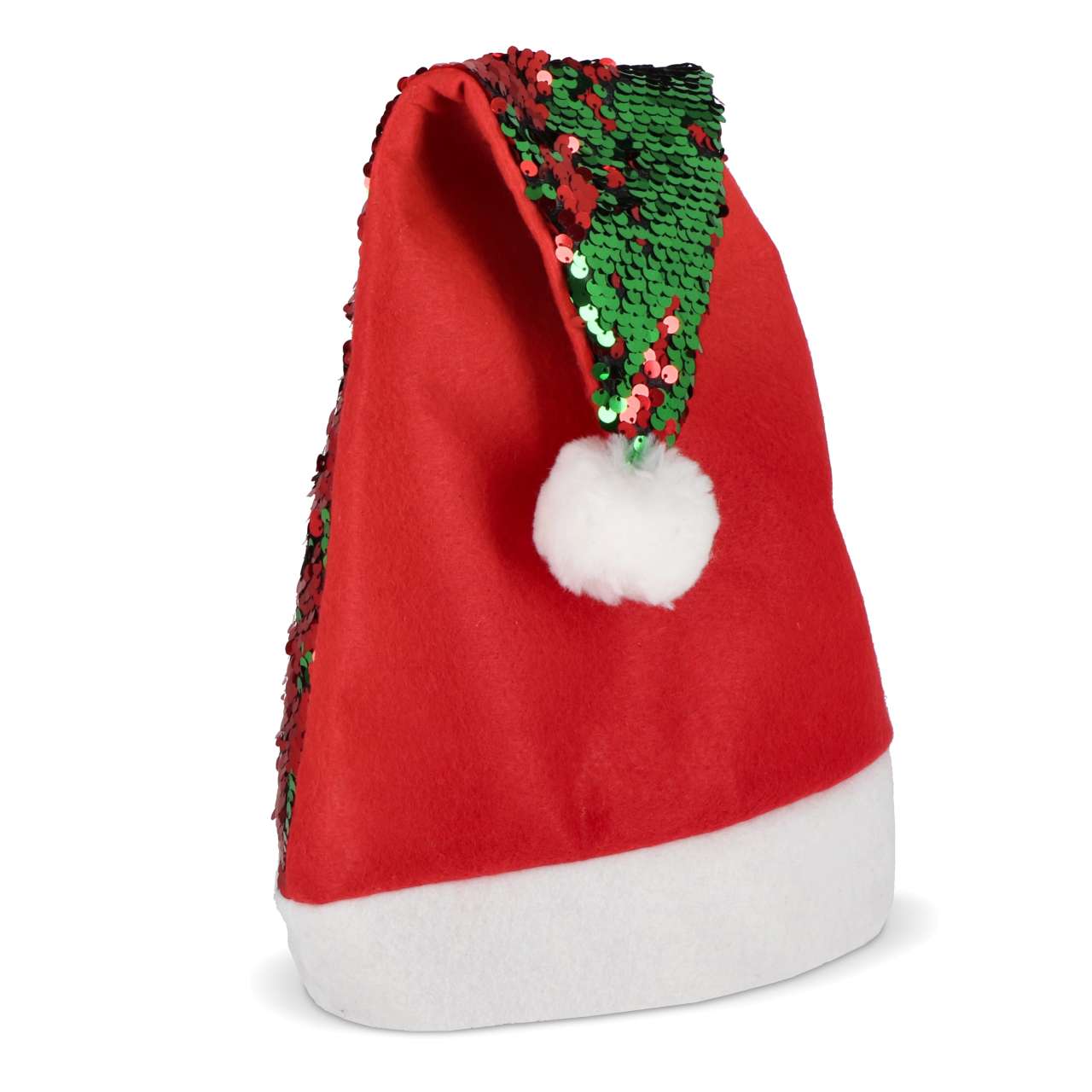 Zweifarbige Pailletten-Weihnachtsmütze