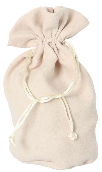 Veloursäckchen mit Boden groß creme