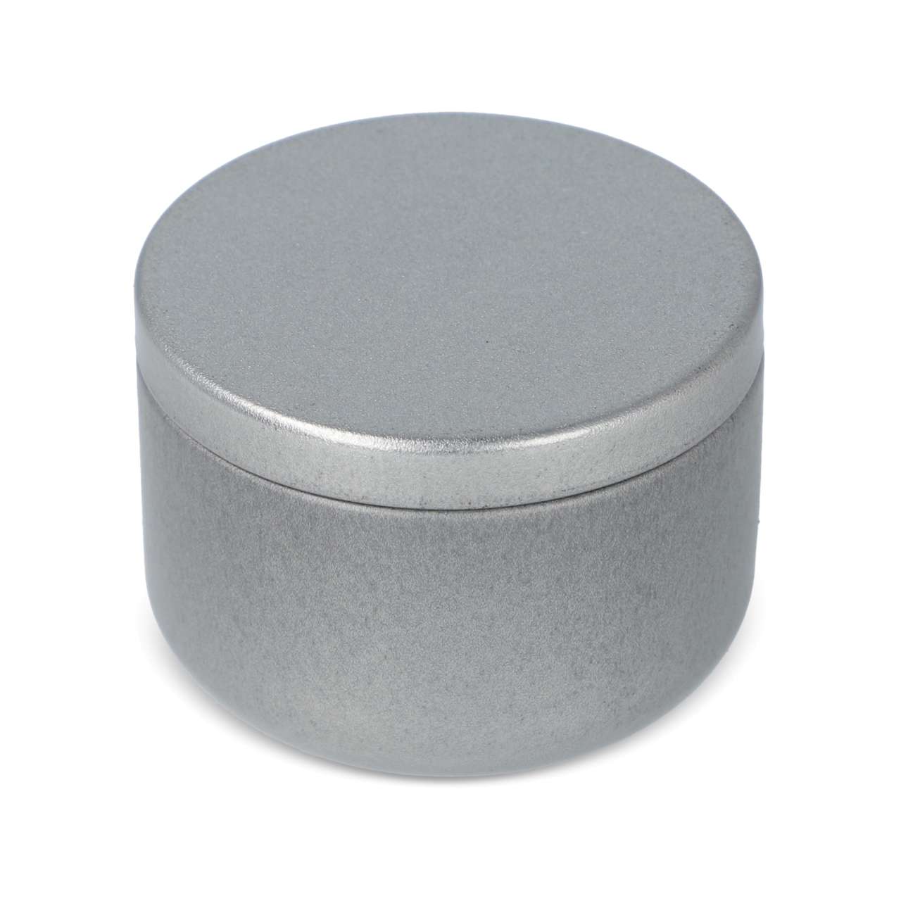 Candle in round recycled tin