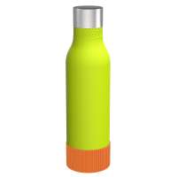 Flasche grün, Hülle orange