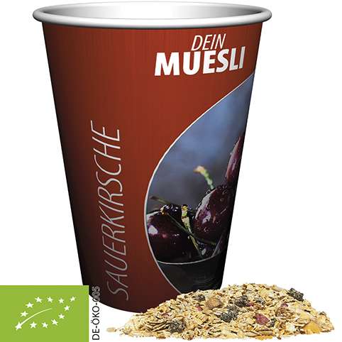 Bio Müsli Sauerkirsche, ca. 50g, Snackbecher Maxi