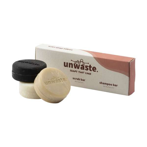 Unwaste Soap Set Seife, Peeling und Shampoo