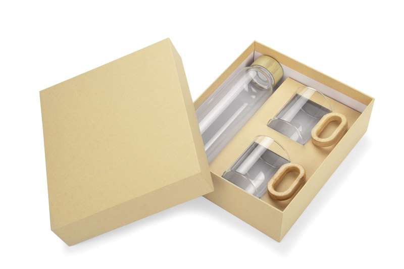 Getränkebehälter-Set mit Bambuselementen TRINKLA