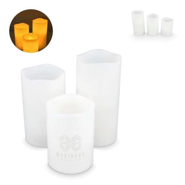 Koselys 3-teiliges LED-Kerzen-Set (batteriebetrieben)