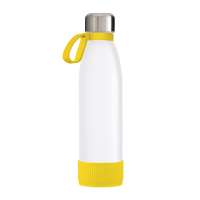 Flasche weiß, Ring gelb, Hülle gelb