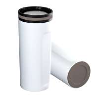 Becher weiß, Ring braun, Boden braun