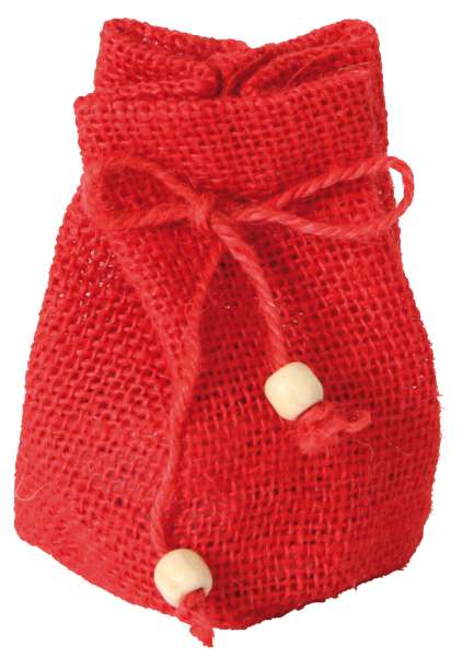 Jutesäckchen mit Boden, klein rot