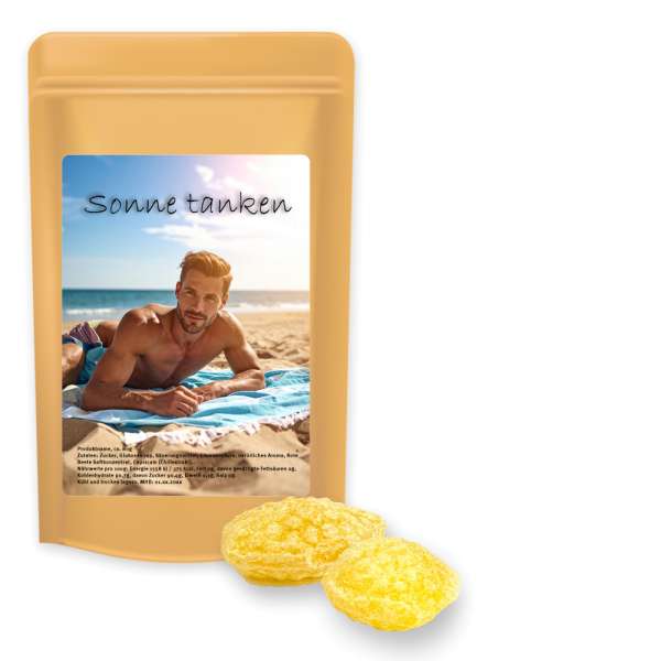 Zitronenbonbons mit Vitamin D, ca. 80g, Standbeutel Midi