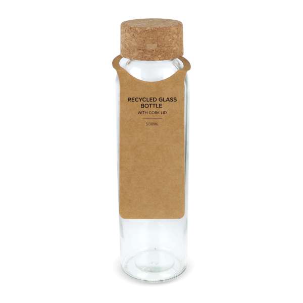 Recycling-Glasflasche mit Korkdeckel 500ml