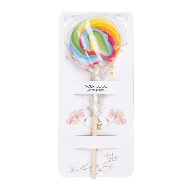 WERBUNG LOLLIPOP REGENBOGEN MINI KARTE