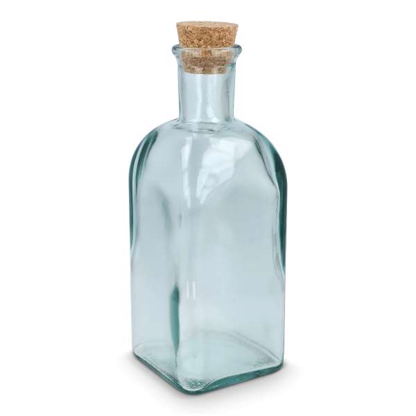 InSideOut Square Recycelte Glaswasserflasche ReuuZ mit Korkverschluss 500ml
