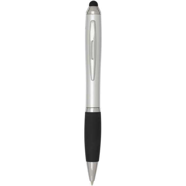 Nash RCS Stylus Kugelschreiber aus recyceltem Kunststoff mit farbigem Schaft und schwarzem Griff (bl