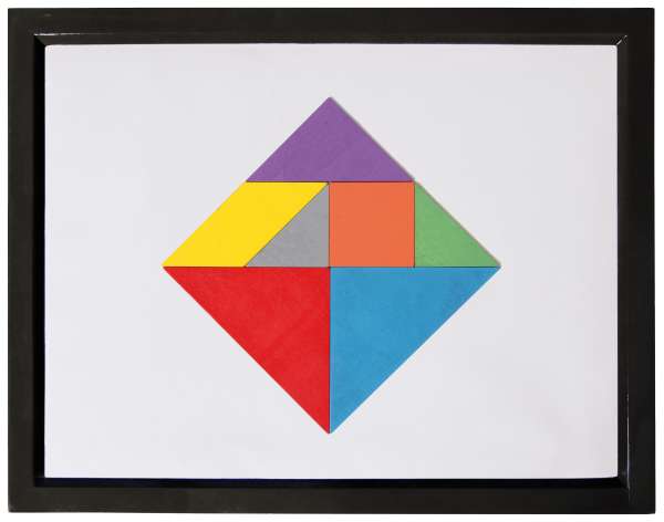 Wandspiel Tangram schwarz, magnetisch