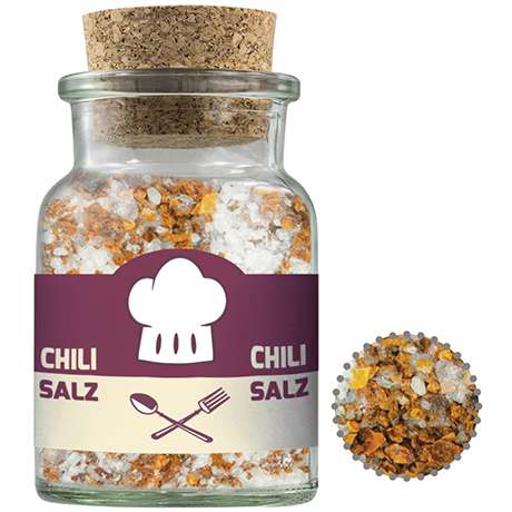 Gewürzmischung Chili-Salz, ca. 55g, Korkenglas