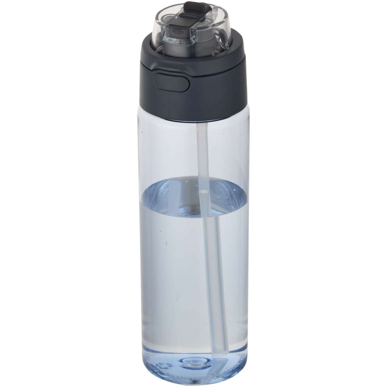 Theron 700 ml RCS-Wasserflasche aus recyceltem Kunststoff mit Multifunktionsdeckel und Klappstrohhal