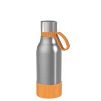 Flasche silber, Ring orange, Hülle orange