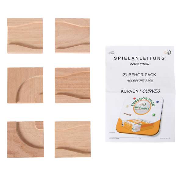 Build & Putt Finger-Golf Erweiterungsset 1 für 1-2 Spieler, (Kurven 6-teilig)