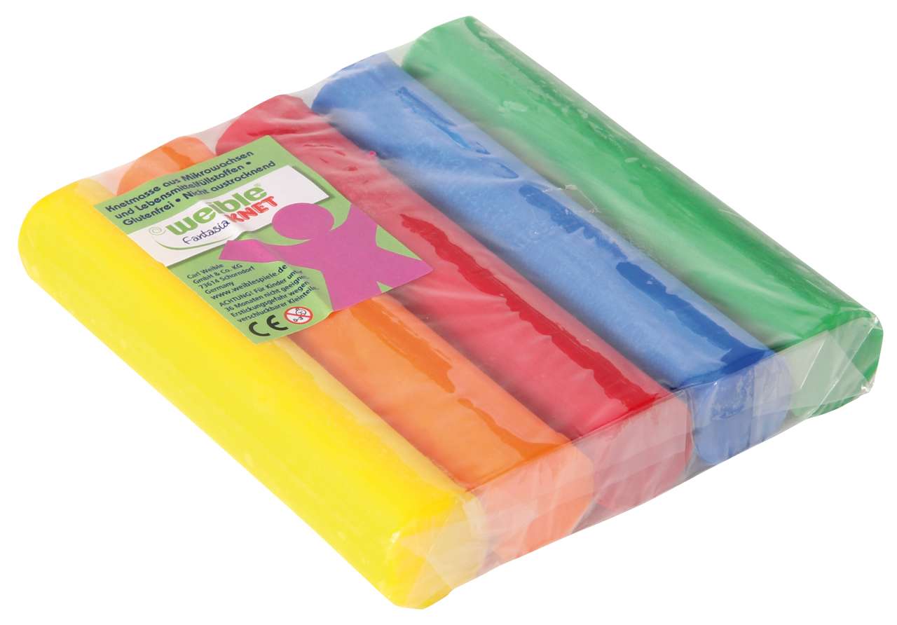 Fantasia-Knet 500 g, 5 große Rollen farbig