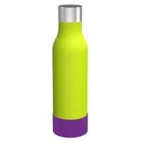 Flasche grün, Hülle lila